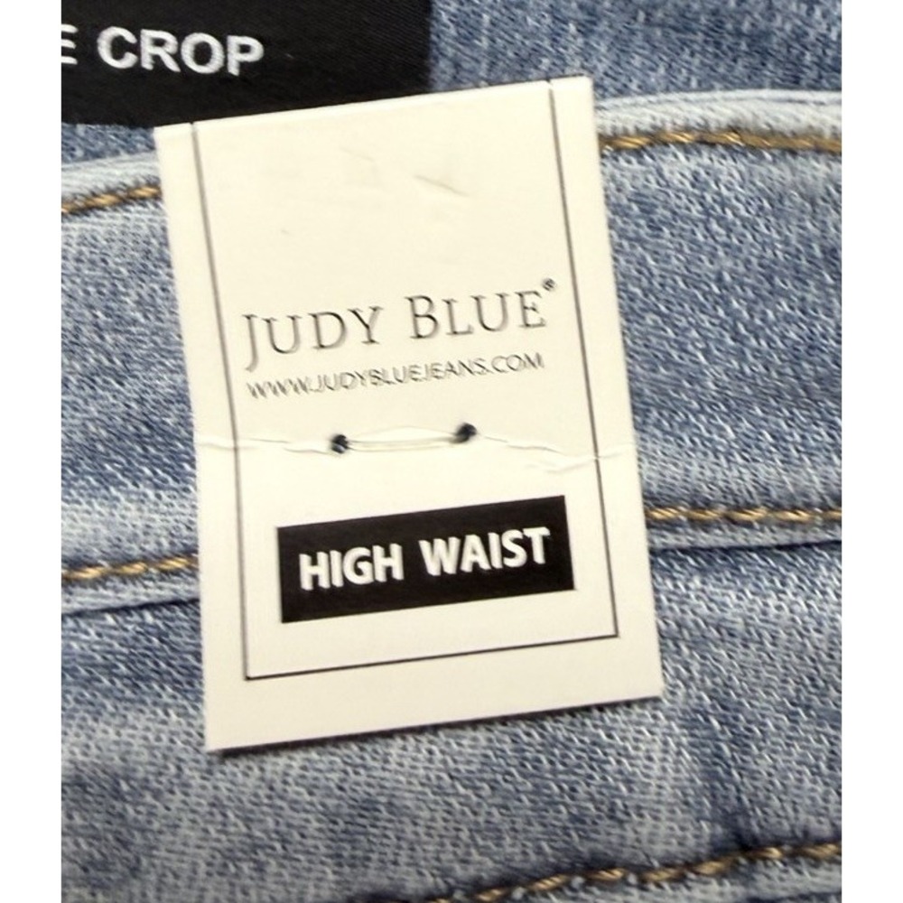 NWT Judy Blue High Rise Double Button Cropped Wide Leg Jeans Denim Size 13/31 - Picture 9 of 14